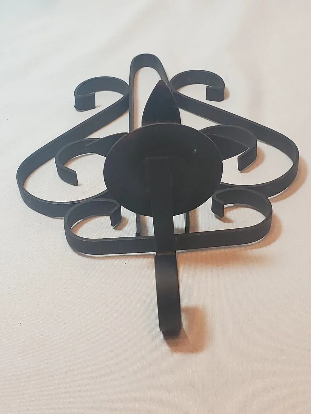 Black Victorian Gothic Vtg Scroll Wall Hanging Sconce Taper Candle Holder